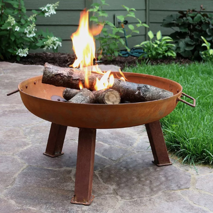 Custom Size Metal Corten Propane Fire Pit Table,Small Rusted Fire Pit Garden Outdoor