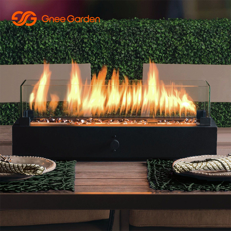 Portable Stainless Steel Mini Bio Ethanol Fireplace Modern Outdoor Heater Real Flame Metal Tabletop Fire Pit With Glass