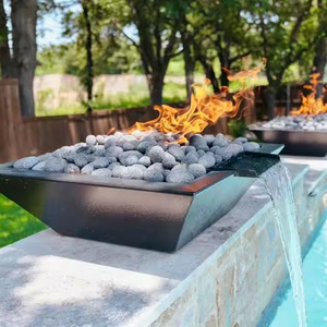 Corten Steel Dancing Firepit Water Fountain Outdoor Pond Waterfall Water Fountain Home Fengshui Fountain Water Outdoor