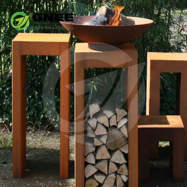 Garden warming decorate Outdoor Large Gas Fire Pit Decorative Corten Steel Small Fire Bowl