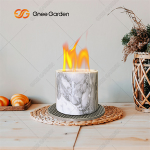 New Style Alcohol Fireplace Table Top Fire Pit Portable Mini Tabletop Fire Pit With Stone Decoration