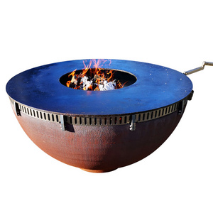 Diameter  Wood Burning Brazier Outdoor Corten Steel Metal Fire Pit Barbecue Grill Bbq Brazier Grill