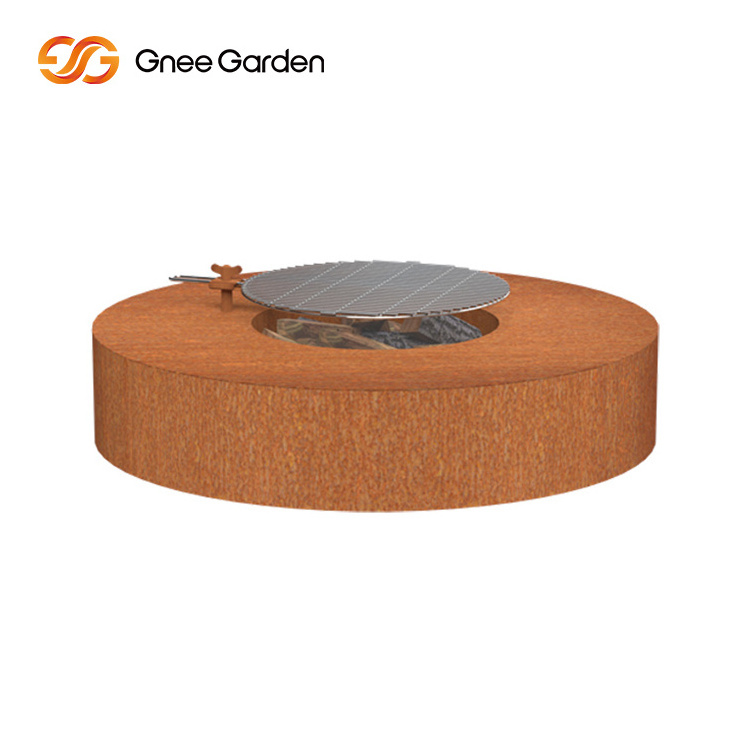 Popular Portable  Cheap Price Corten Steel Metal Covered Outdoor Fire Pit