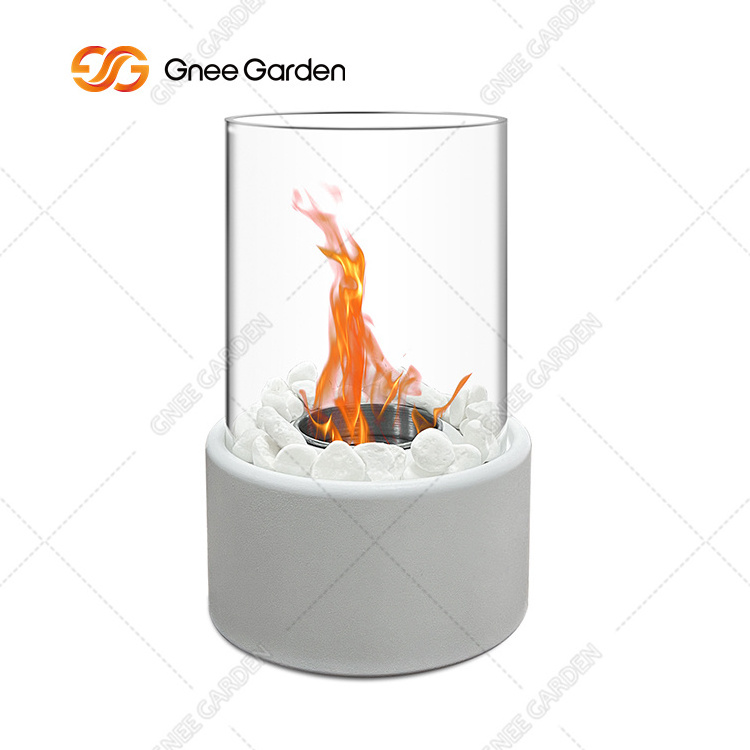 Portable Smokeless Fire Pit Garden Table Top Fire Pit Bowl Modern Tabletop Bio Ethanol Tornado Flame Fireplace