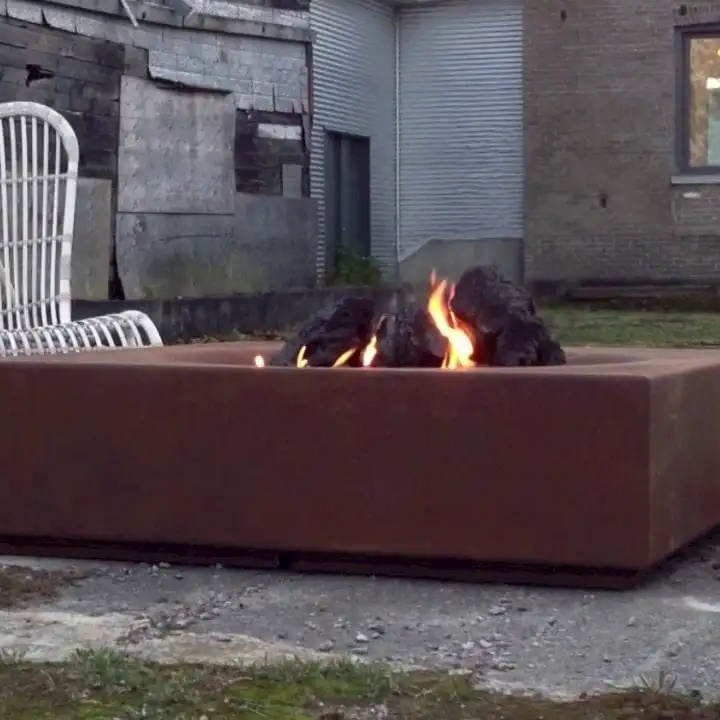 Outdoor Firepit Gas Fire Table Rusted Fire Pit Odm Customized Gas Fireplaces For Garden Patio Deck