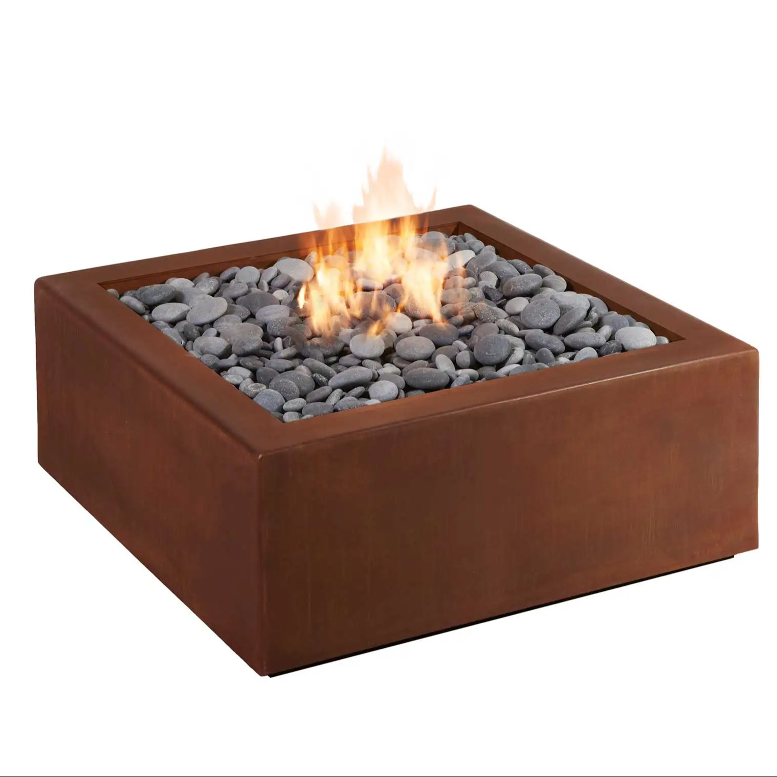 Outdoor Hot Sale Square Fire Pit Heater Table Gas Fireplace Fire Pit Barbecues Burner Propane Fire Pit