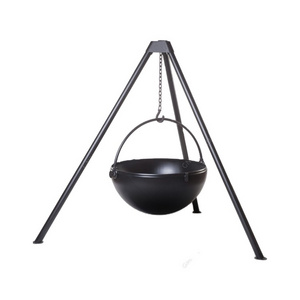 Corten Steel Fireplace Grill Extra Large Cauldron Fire Pit With Tripod Stand Fire Bowl