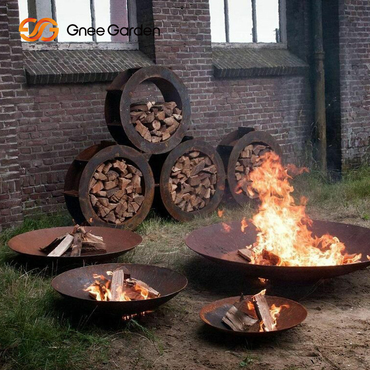 Burnfire wood pit fire stove Corten Steel Fireplace Surround Tabletop Fire Bowl Steel Fire Pit Bowl