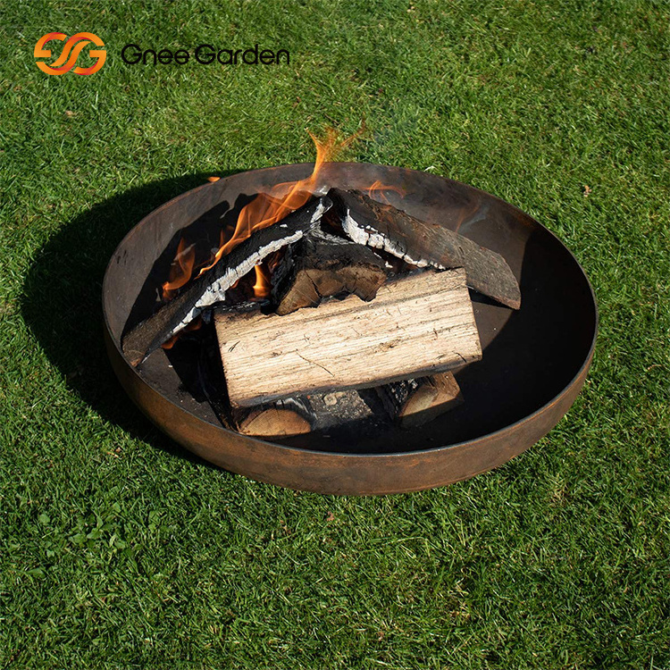 Corten metal modern fire pits outdoor mini BBQ firepit