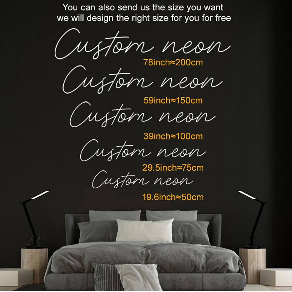 Create Lasting Impression with Bespoke Decorative Masterpiece Inspirational Bedroom Decor Neon Signs with Impressive Text Glow