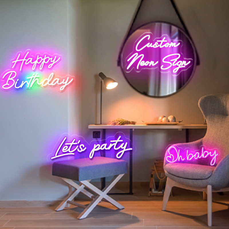 Wall Art 3D Wings Neon Sign Lucky Led Neon Light Sign For Wall Bedroom