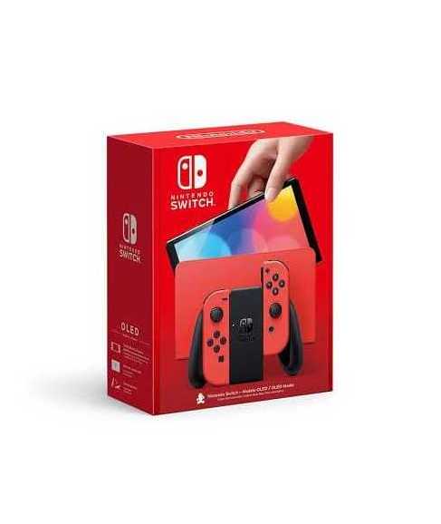 ORIGINAL Nintendos Switch - OLED with Neon Blue and Neon Red Joy-Con BRAND NEW SEALED with accessories