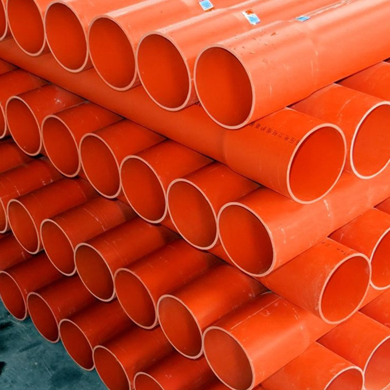 Chlorinated Polyvinyl Chloride Orange Conduit with a Diameter of 50mm-250mm CPVC Plastic Power Protection Pipe