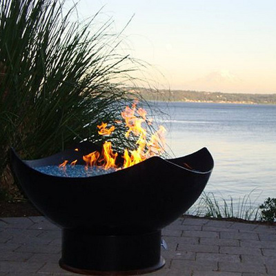 Corten Metal Patio Wood Burning Barbecue Fire Pit With Grill Bbq