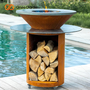 China Manufacturer Wood Burning Bbq Fire Pit Grill Table Outdoor