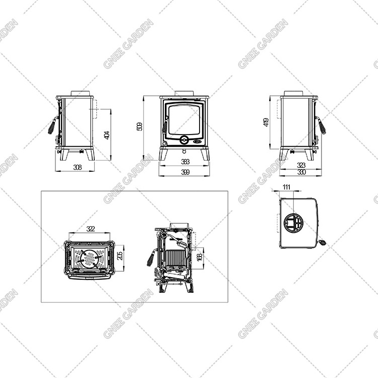 Wood Fireplace Indoor Cast Iron Wood Burning Stove Smokeless Wood Burning Stove