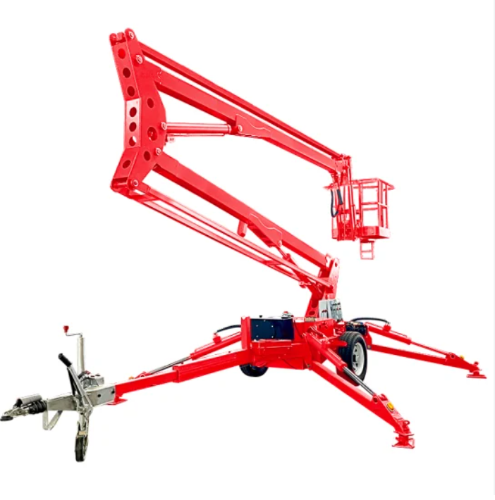 8m-22m aerial hydraulic construction work cherry picker electric boom lift telescopic towable cherry picker