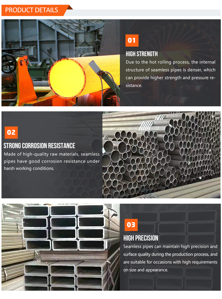 Factory Pipe Low Price ASTM A53 A106 St45 St52 St20 Seamless Tube Oil and Gas Industry Hot Rolled Seamless Steel Pipes