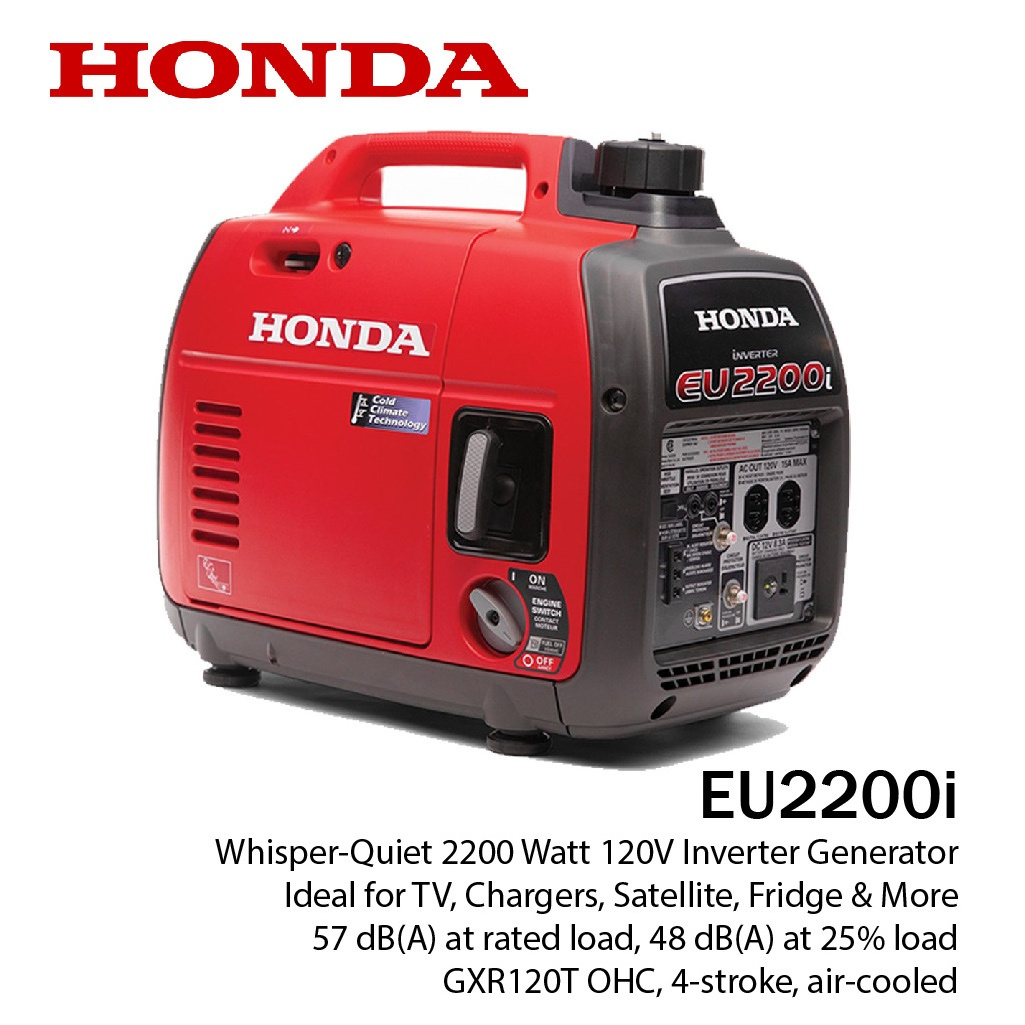 Factory Sealed New Stock New Hondas- EU2200i 2200 Watt Quiet Gas Powered Portable Inverter Generator