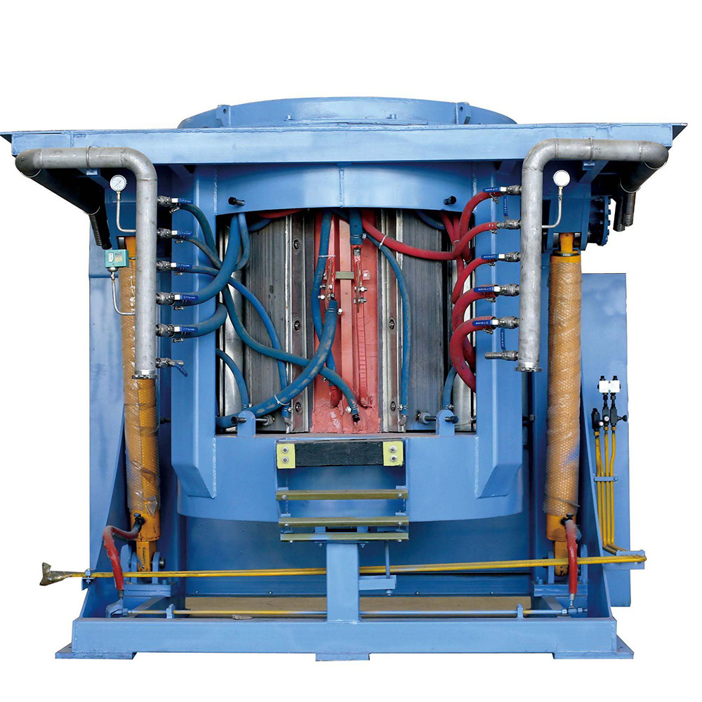 Steel Body 3 Tons Capacity Induction Cast Iron Melting Furnace 3000 Kg Electrical Hydraulic Tilting Smelting Oven for Sale