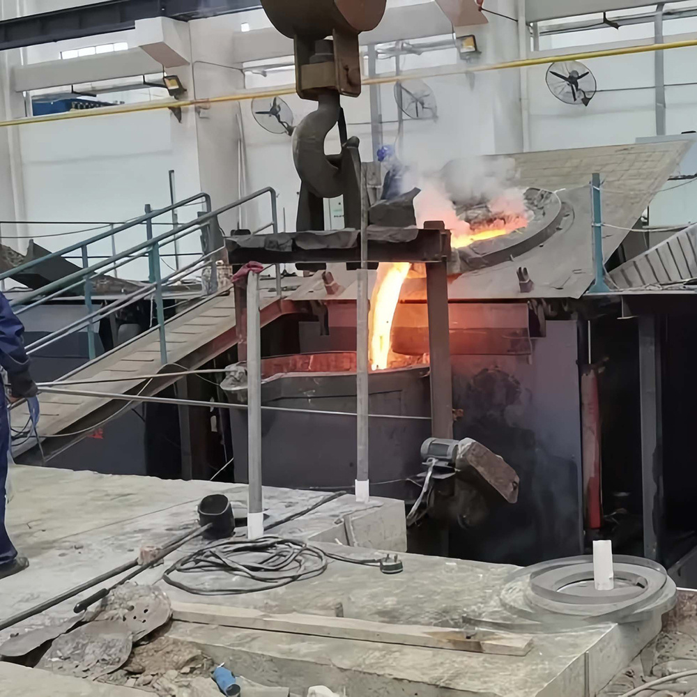 5ton 8ton industrial metal melting furnace smelting tilting iron cast melt steel machine foundry induction forge melter