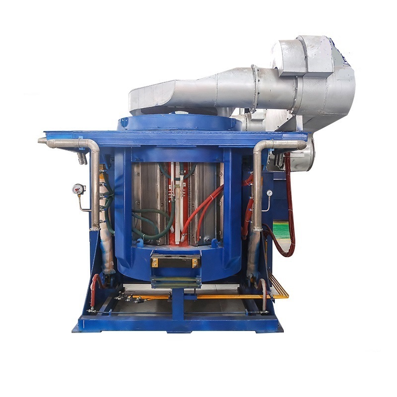 Steel Shell 2 Tons Capacity Induction Melting Furnace 2000 Kg Hydraulic Tilting Electrical Cast Iron Smelting Oven for Sale