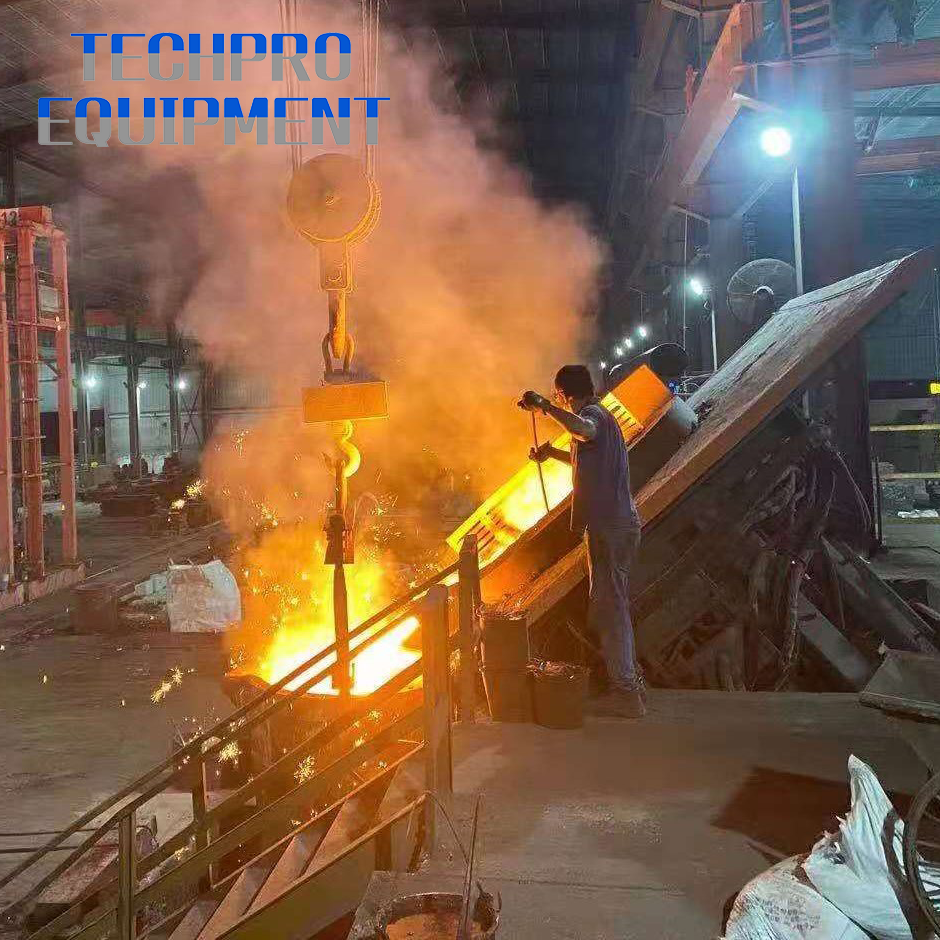 5ton 8ton industrial metal melting furnace smelting tilting iron cast melt steel machine foundry induction forge melter