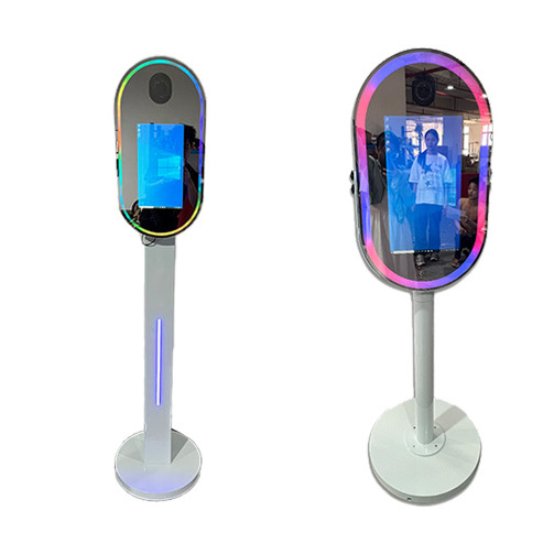 2024 New Selfie Kiosk Ring Light Beauty Mirror Photo Booth With Software Wholesale Selfie Touch Screen Photo Booth Mirror