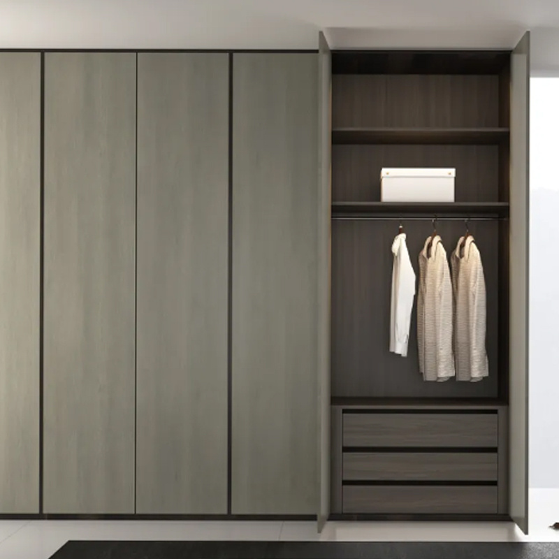 Custom glass door closet Metal wardrobe Italian bedroom closet set modern glass door closet