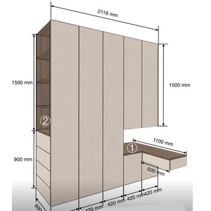 Wooden Wardrobe Cabinet with Hanging Rod, Storage with Doors