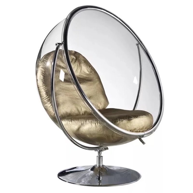 Hot sell luxury swing hanging chairs living room chairs chaise acrylic golden bubble egg chair outdoor garden