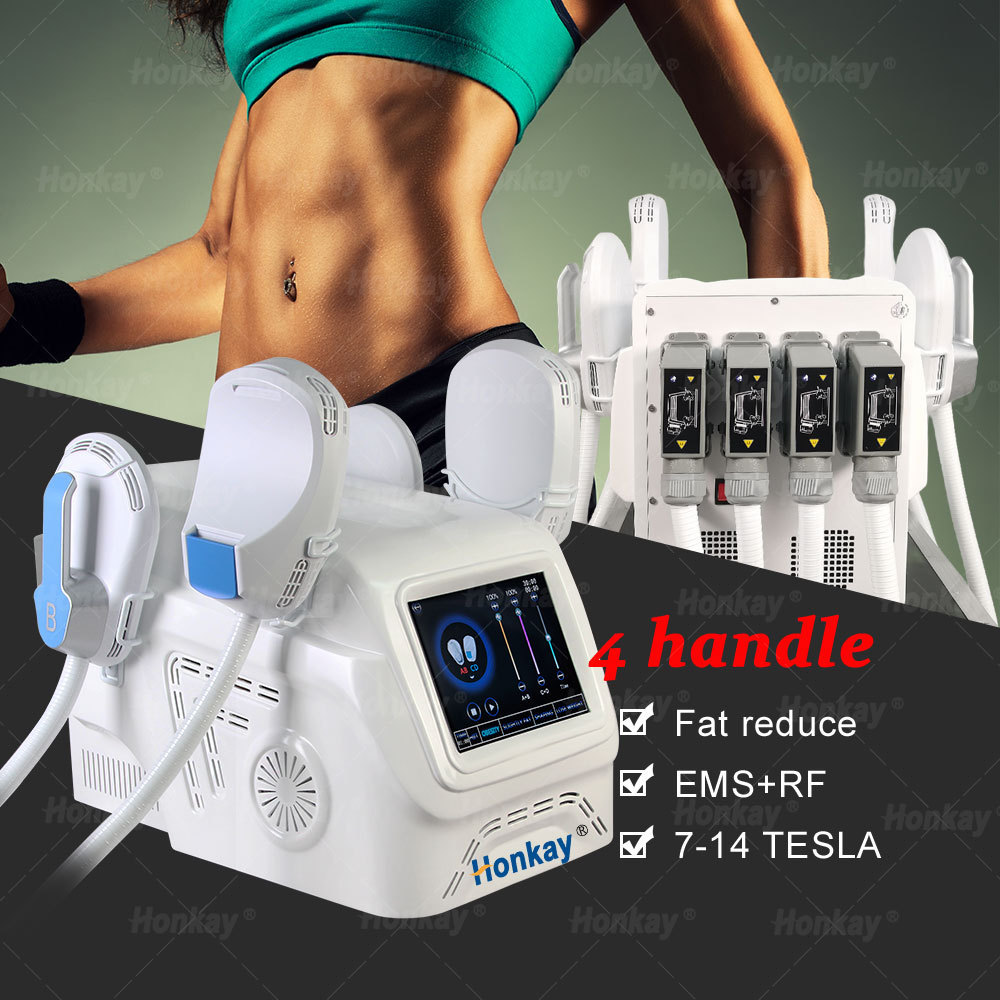 portable EMS muscle stimulator machine ems rf body sculpting machine neo 4 handles Oem body slimming machine