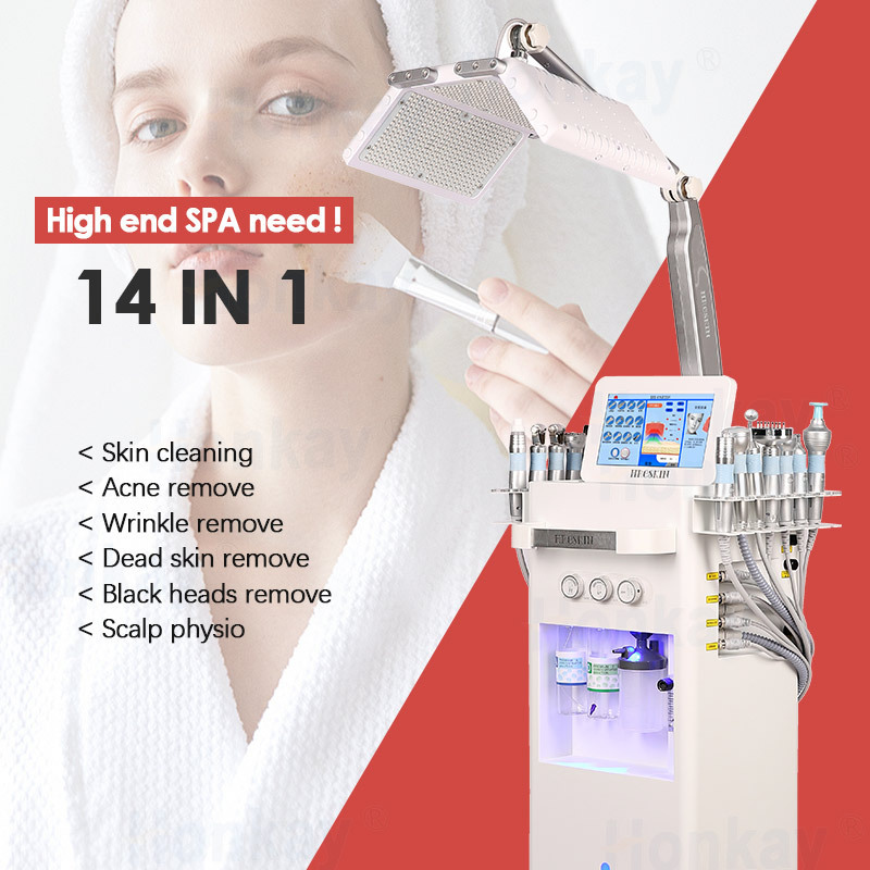 New Arrival 14 In 1 Multifunctional Hydra High Frequency Aqua Facial Peeling Facial Machine With Plasma Pen Face Lift