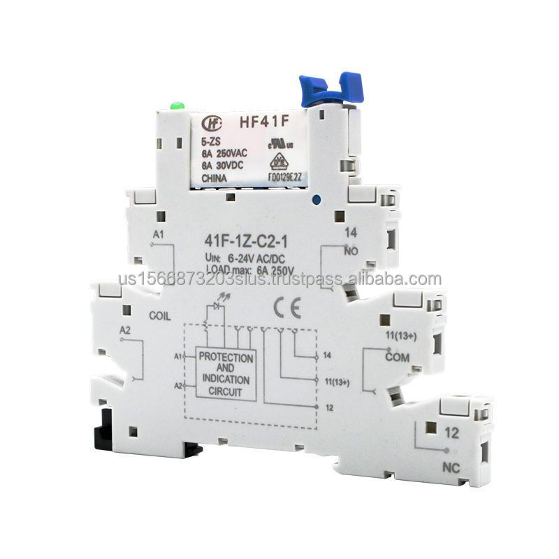 free sample power Relay DIN Mount with LED 6A 1CO plc Relays  5V 12V 24V 6.2mm thickness slim relay