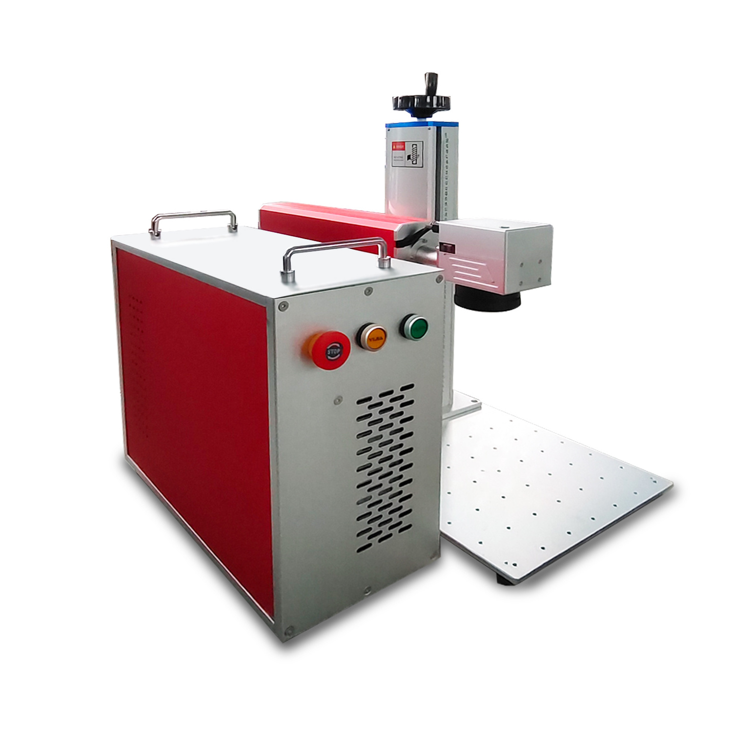 Portable Mini 30w 50w Fiber Laser Marking Machine Raycus with 30QS 50QB 110*110mm 300*300mm Size Optional Sino Galvo Scanner