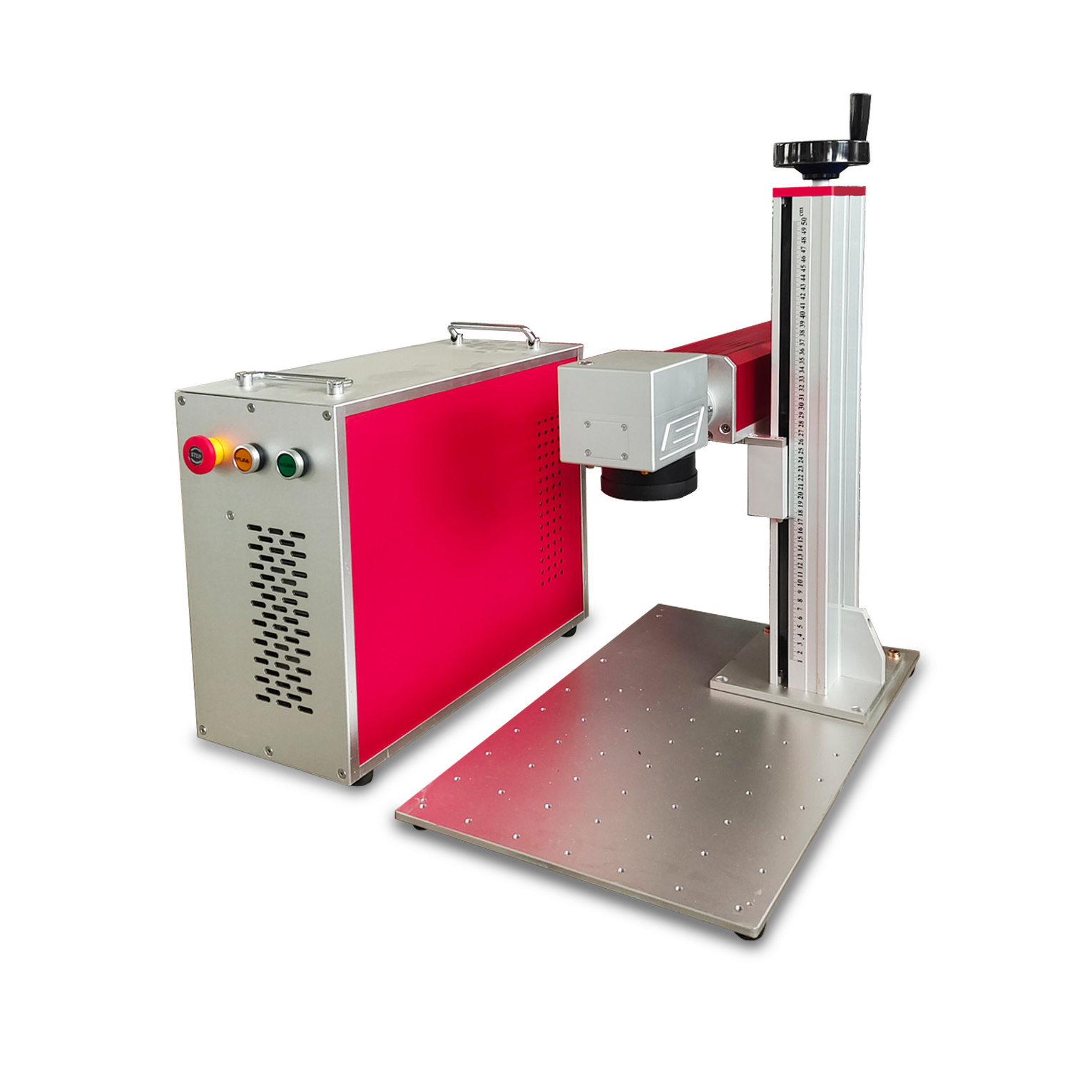 Portable Mini 30w 50w Fiber Laser Marking Machine Raycus with 30QS 50QB 110*110mm 300*300mm Size Optional Sino Galvo Scanner