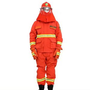 Firefighter Uniform Including Hood Fireman Fireproof Jacket Pants Helmet Gloves Fire Boots Firefighting Equipment