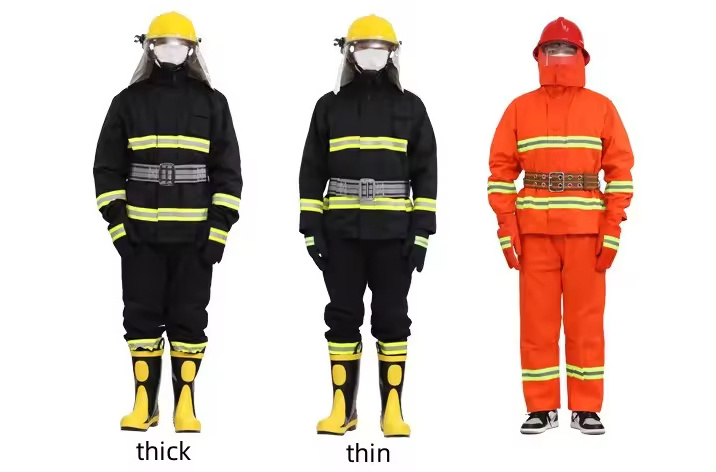 Firefighter Uniform Including Hood Fireman Fireproof Jacket Pants Helmet Gloves Fire Boots Firefighting Equipment