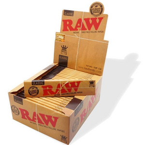 Raw Unrefined Classic 1 1/4 Size Cigarette Rolling Papers Standard Full Box