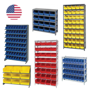 Economy 6" High Shelf Bins & Shelving Systems, Low Cost, Unbreakable, Reusable, Multi Color & Size, USA Ready to Ship Wholesale