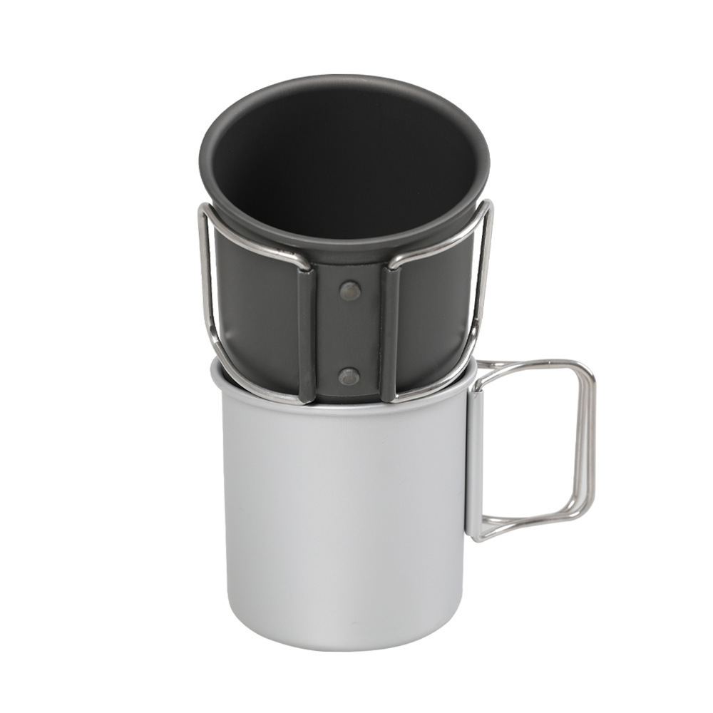 Wholesale Outdoor camping folding Drinking Cup Portable ultra light aluminum alloy camping travel mug 300ml Coffee cup for sale