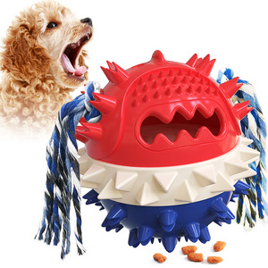 online Hot Sale Indestructibe Non-toxic Rubber Ball Food Dispensing Toy Cleaning Tooth Dog Chew Toy Ball Molar Rod Sounding Toy