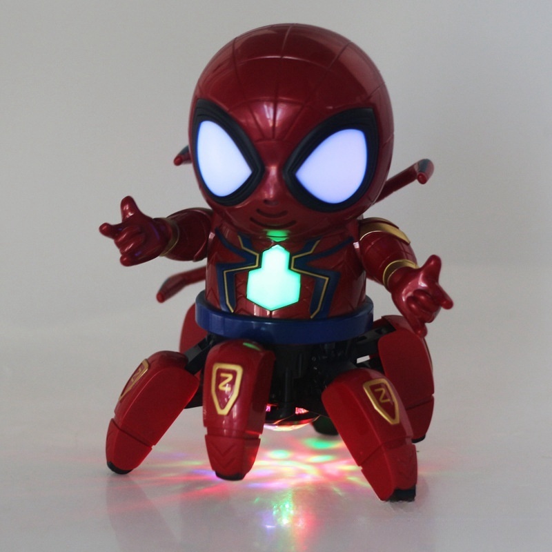 Hot Sale High Quality Electronic Toy Custom LED Light Music Hero Figure Electronic Toy Dancing Spider Robot Car Toys for Kids