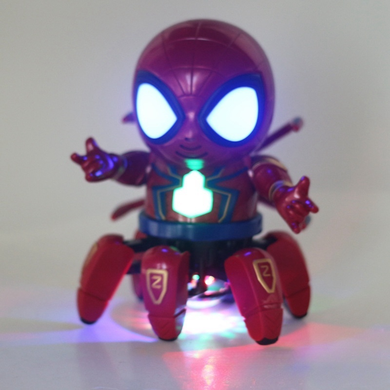 Hot Sale High Quality Electronic Toy Custom LED Light Music Hero Figure Electronic Toy Dancing Spider Robot Car Toys for Kids