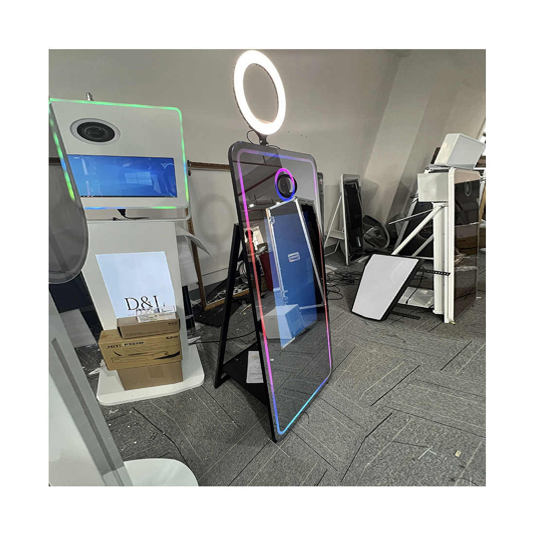 Mirror Photo Booth Touch Screen Mirror Photo Booth With Camera And Printer Mirror Photo Booth Interactive with Led Fill Light