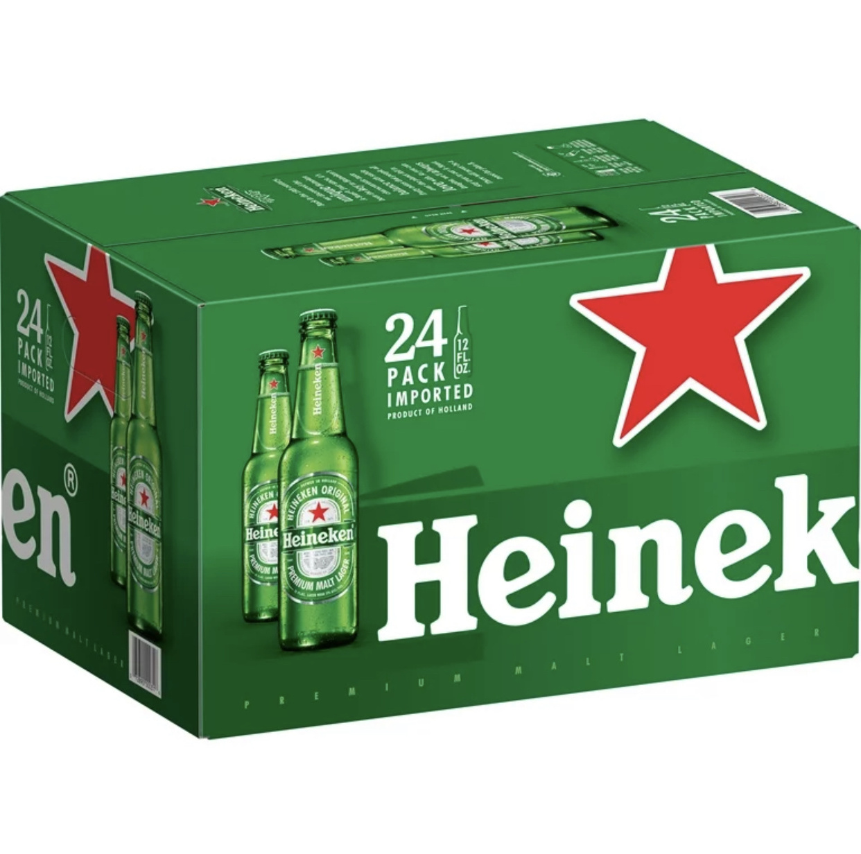 Top Selling Heineken Alcoholic Original Lager Beer, Netherlands Premium Quality Malt Lager - 24pack/12 fl oz Bottles