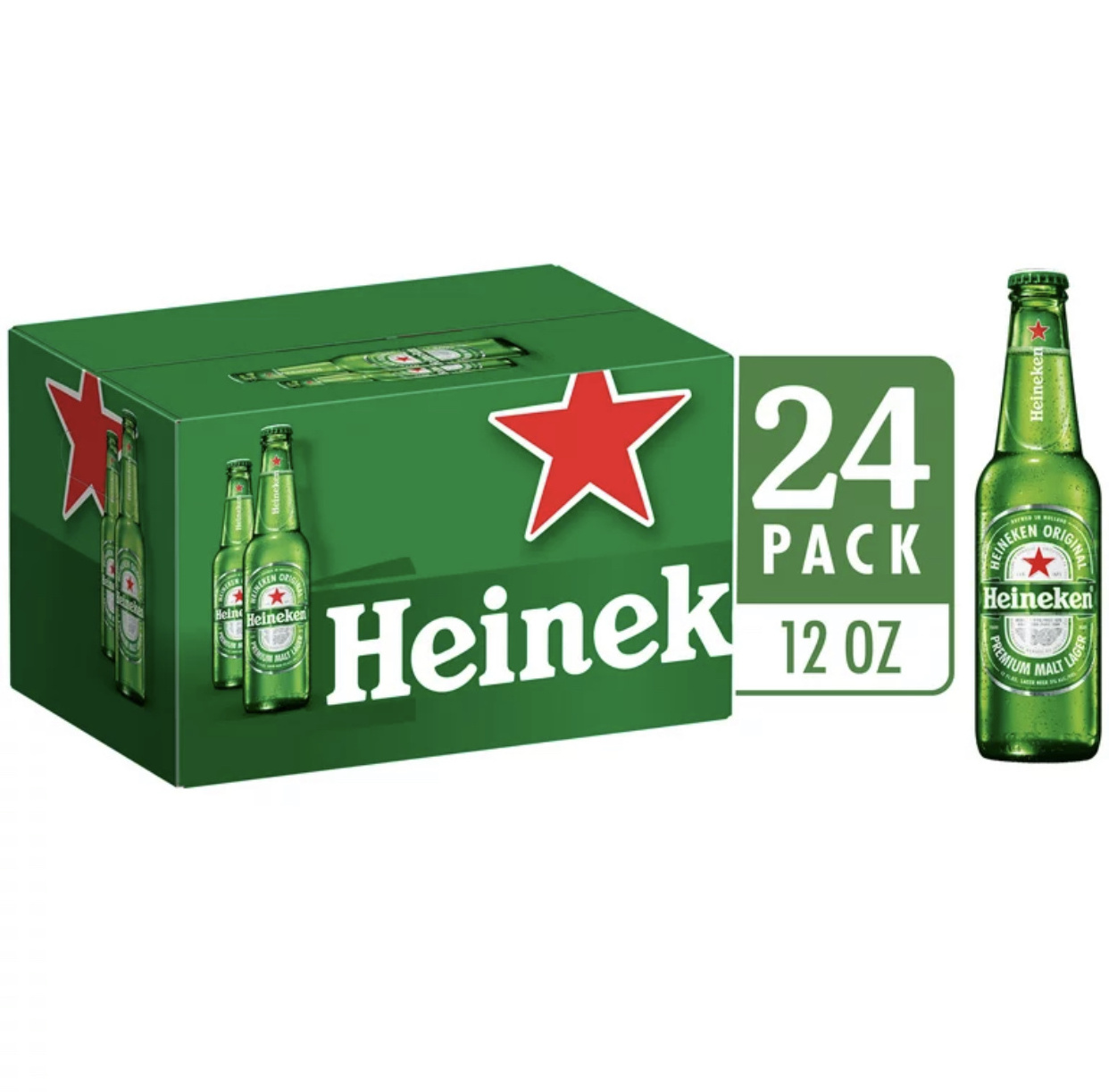 Top Selling Heineken Alcoholic Original Lager Beer, Netherlands Premium Quality Malt Lager - 24pack/12 fl oz Bottles