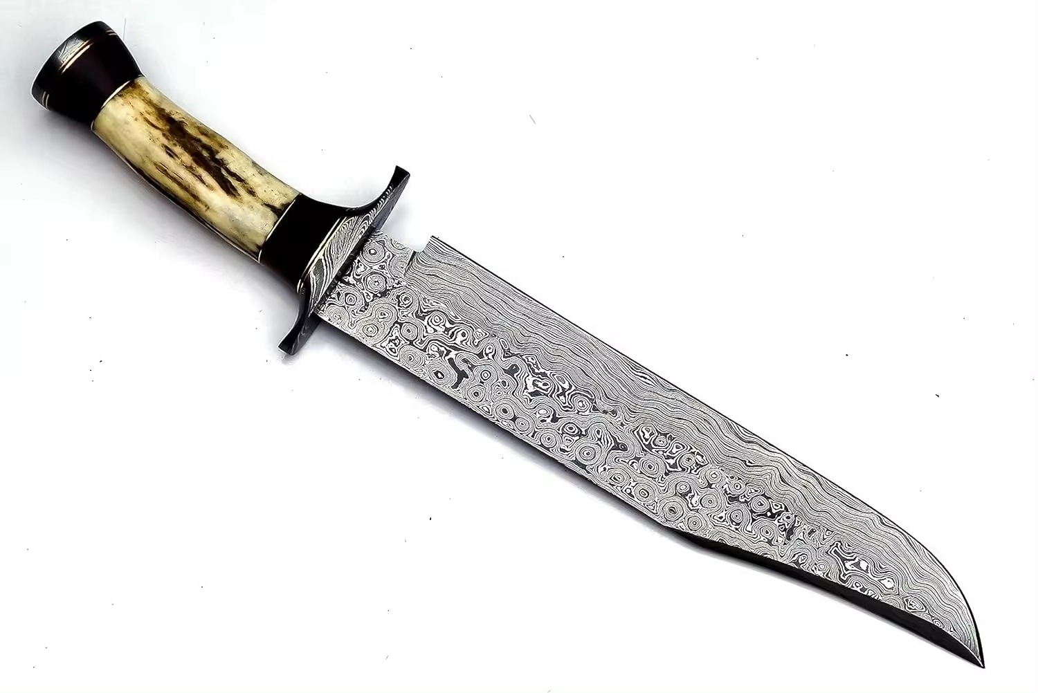 wholesale Handmade Damascus steel bowie knife with paddock wood handle and fine leather sheath outdoor knife wholesale knife