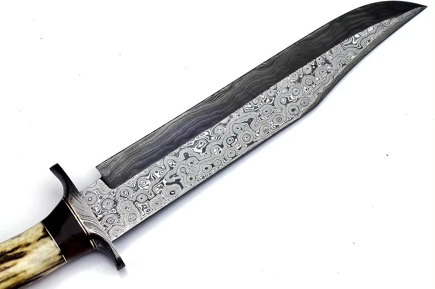 wholesale Handmade Damascus steel bowie knife with paddock wood handle and fine leather sheath outdoor knife wholesale knife