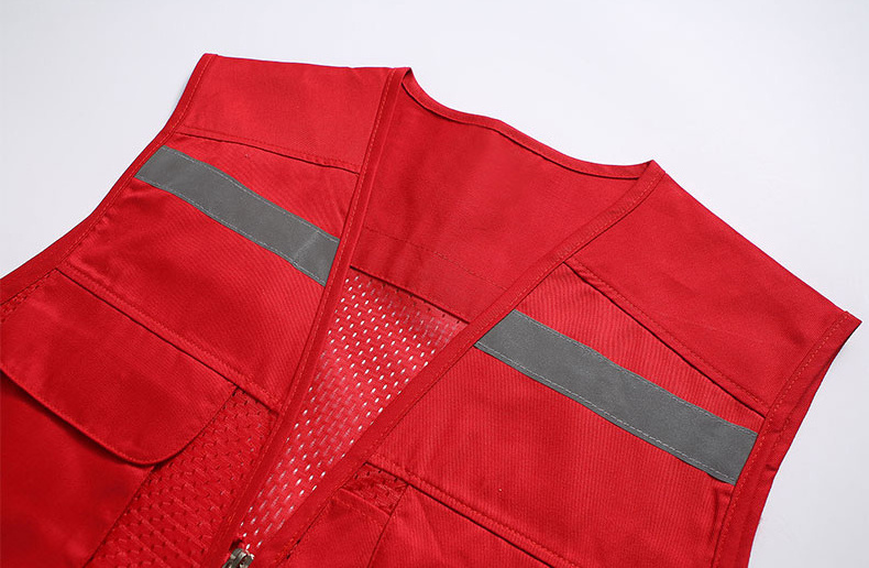 Custom Design Reflective Strip Utility Mesh Vest Outerwear Men's Work-wear Sleeveless Multi Pocket Work Vest Men's Vest